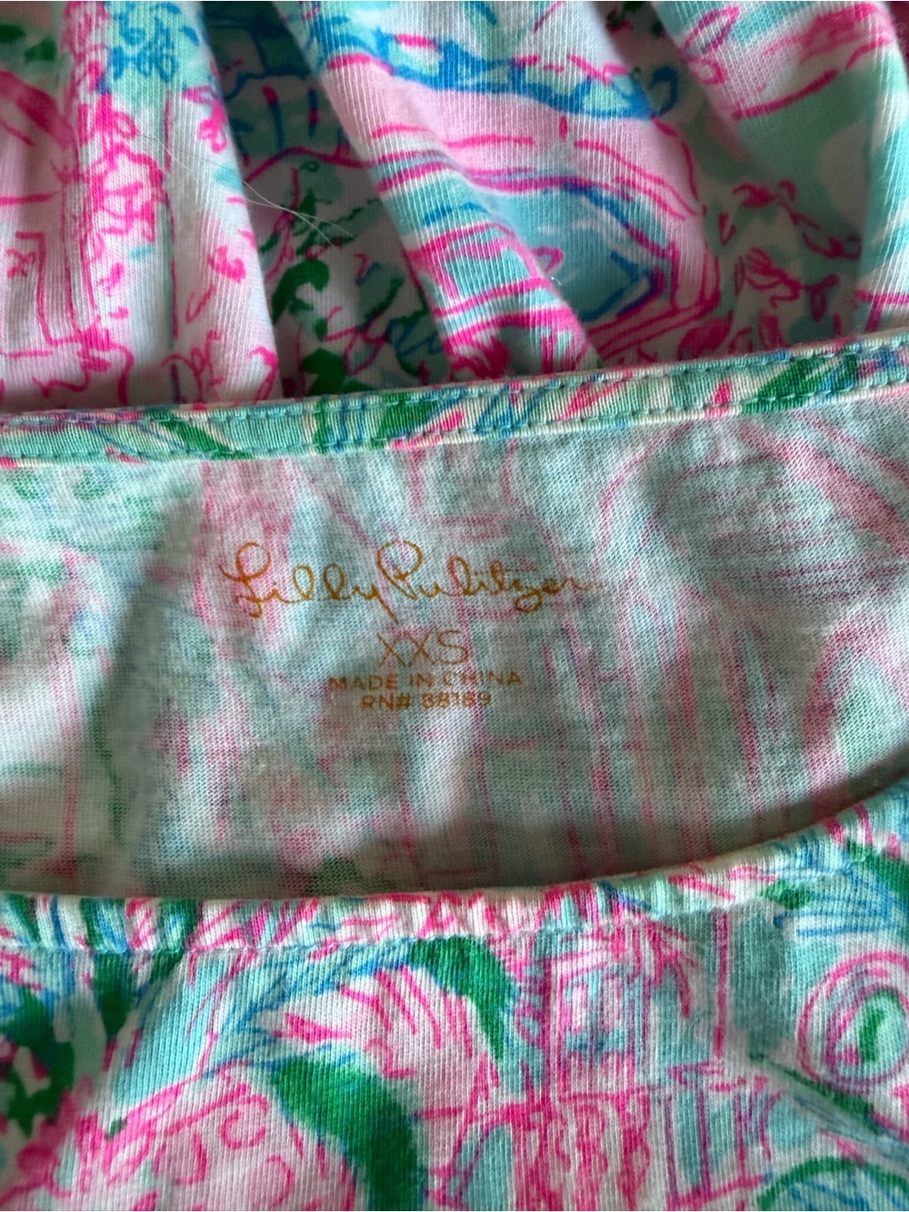 **Hole** Lilly Pulitzer Pink and Mint Green Mini Dress - Picture 4 of 4